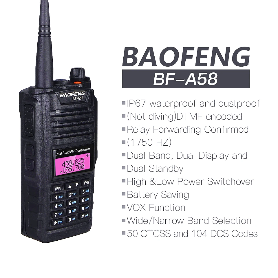 Рация Baofeng 10 км УВЧ УКВ IP67 водонепроницаемая двухсторонняя приемопередатчик