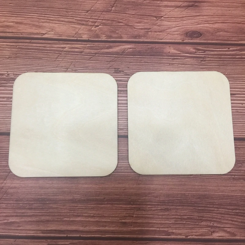 

free shipping 50pcs 4.1inch (10cm)laser cut wholesale wood plaque blank wood signs wood coasters