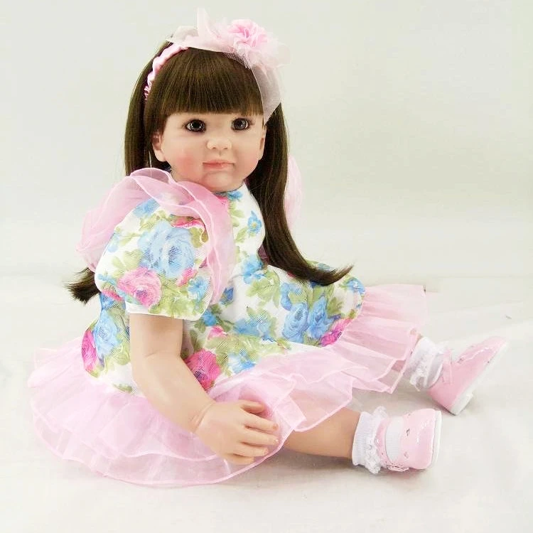

Fashion 59cm Soft Silicone Doll Reborn Baby 24" Toy For baby cute loli Newborn Baby best Gift For girls Bedtime Early Education