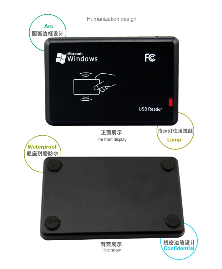RFID IC кардридер W21A может считывать и перезаписывать HF 13,56 МГц S50S70 чип последовательный интерфейс Android windows метки nfc