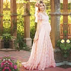 Новое Белое розовое платье для беременных; Материнство платье для фотосессии для беременных женщин элегантное кружеввечерние вечернее платье