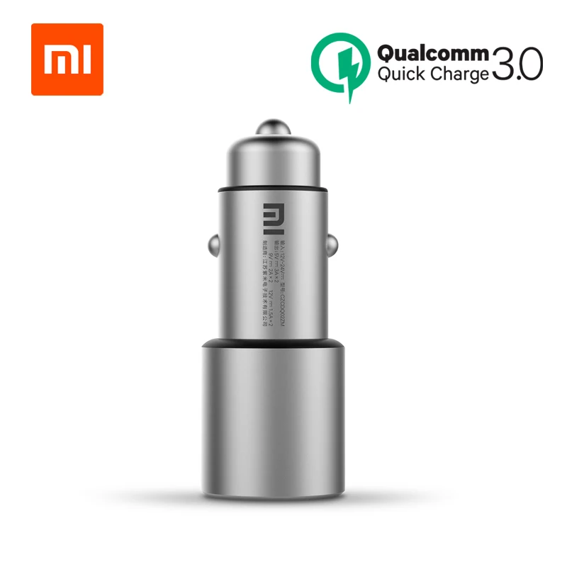 Оригинальное автомобильное зарядное устройство Xiaomi Mi QC3.0 X2 двойной USB быстрой