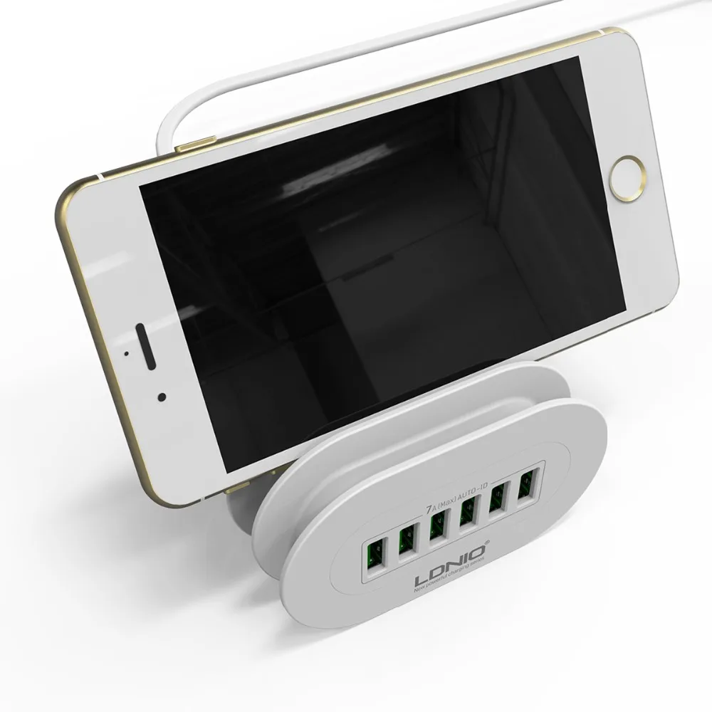 LDNIO A6702 6 USB мульти портов зарядная станция Смарт Адаптивная 7A настольное Универсальное зарядное устройство