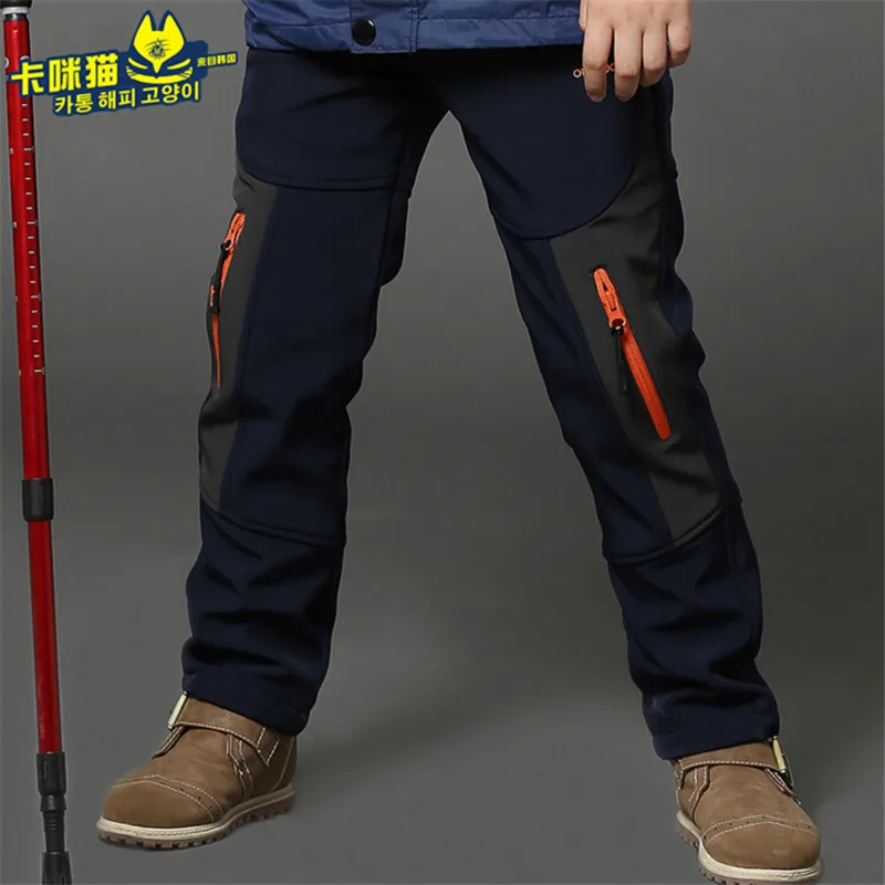 2018boys child plus velvet thickening sports trousers children's clothing teenage autumn and winter outdoor |