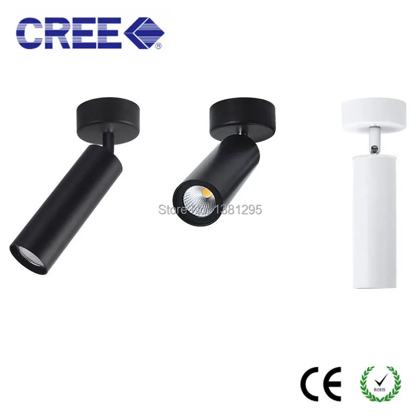 

Surface Mounted Adjustable LED Spotlight Ceiling Track LED Light Lamp Rotation Downlight Dimmable Home 12W CREE COB Store Lights