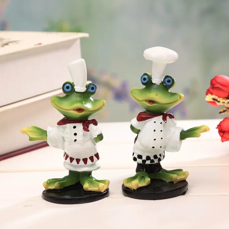 Creative Resin Frog Chef Figurines Ornaments Cute Crafts TV Cabinet Decor Home Decoration Accessories Birthday Gifts | Дом и сад