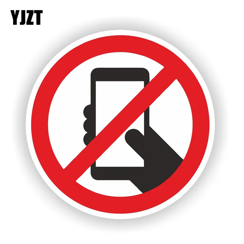 

YJZT 12.5CM*12.5CM Warning NO PHONE CELLPHONE Creative Decal Car Sticker 6-1548