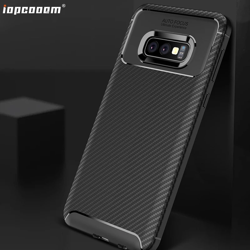 S10E Case For Samsung Galaxy S10 Plus Shell E Carbon fiber TPU mobile phone back Cover S10+ Note9 Coque | Мобильные телефоны и