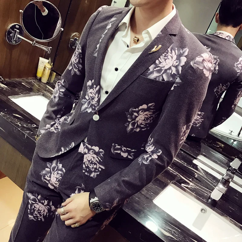 Мужские вечерние костюмы для приема гостей мужское однобортное Повседневное