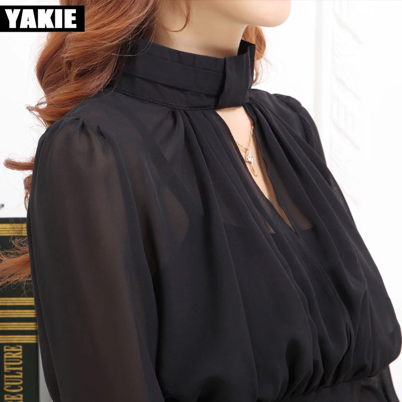 Бренд Для женщин блузка 2017 Повседневное Длинные рукава v образным вырезом sexy