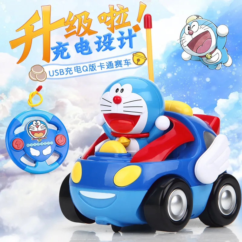 Hot Sales Doraemon remote control car cute RC Car with USB Charge and LED light music function Toy For Children gift | Игрушки и хобби