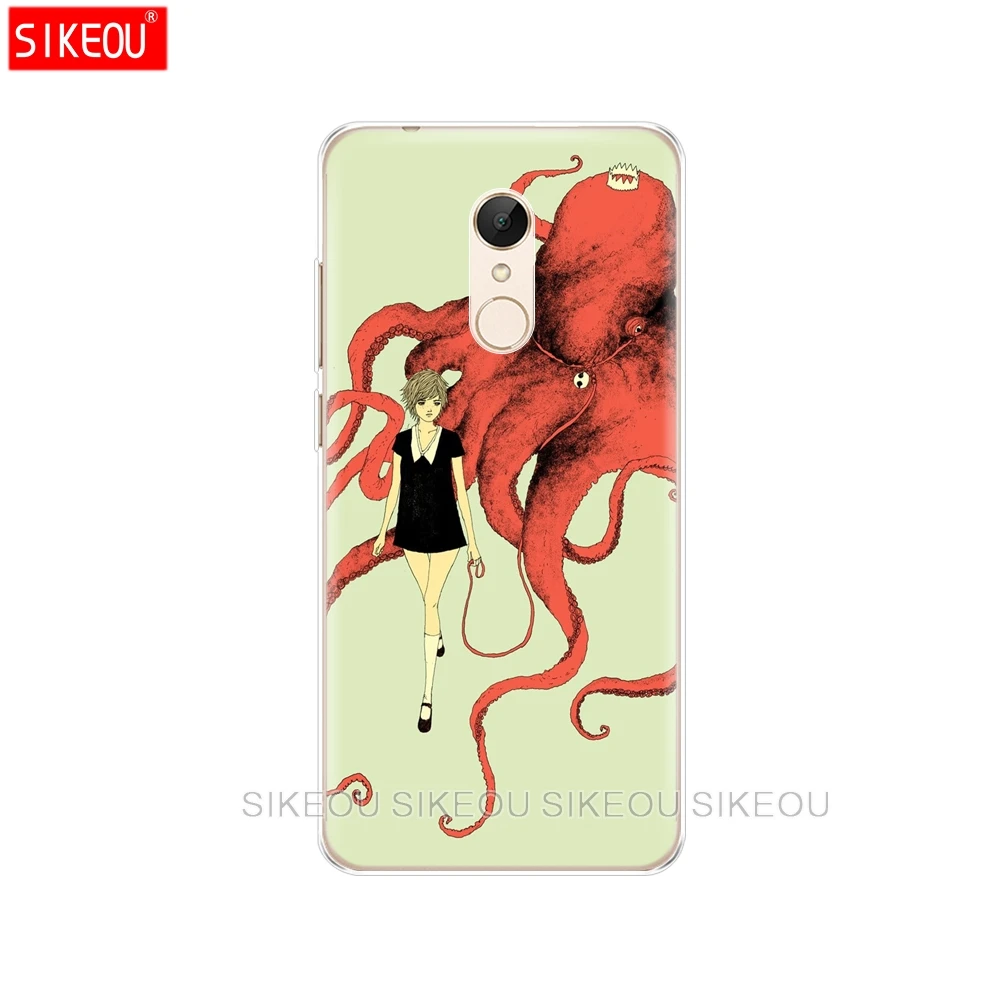 Силиконовый чехол для телефона Xiaomi redmi 5 4 1s 2 3 3s pro PLUS note 4X 4A 5A blue sea octopus|Бамперы| |