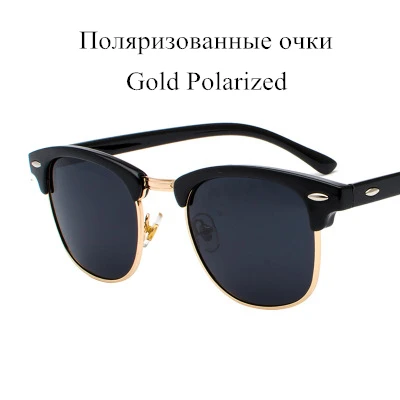 Новые роскошные брендовые поляризованные мужские Солнцезащитные очки женские очки оттенок Ретро Винтажные Солнцезащитные очки мужские солнцезащитные очки для мужчин gafas ray bann - Цвет линз: Polarized Gold