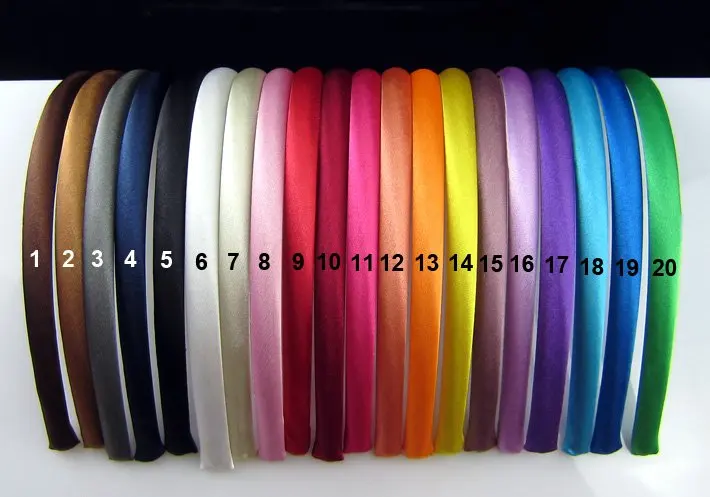 u pick color 28 цветов, сатиновые повязки на голову для девочек и женщин, 10 мм,, 120 шт./лот - Цвет: u pick color