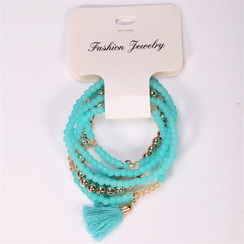 

Ethic Style Multi Layer Tassel Beaded Bracelets For Women Vintage Ancient Gold Bracelet Wedding Jewelry armbanden voor vrouwen