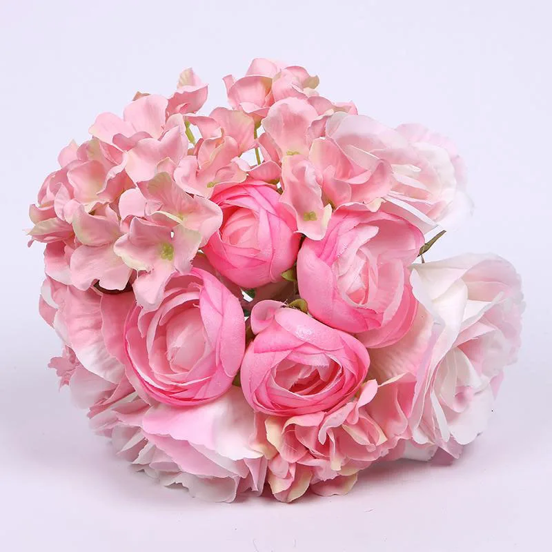 Pink Lovegrace Свадебный букет розы Пион подружки невесты букет невесты белые розовые цветы искусственные украшения для дома Свадебные букеты - Цвет: Pink