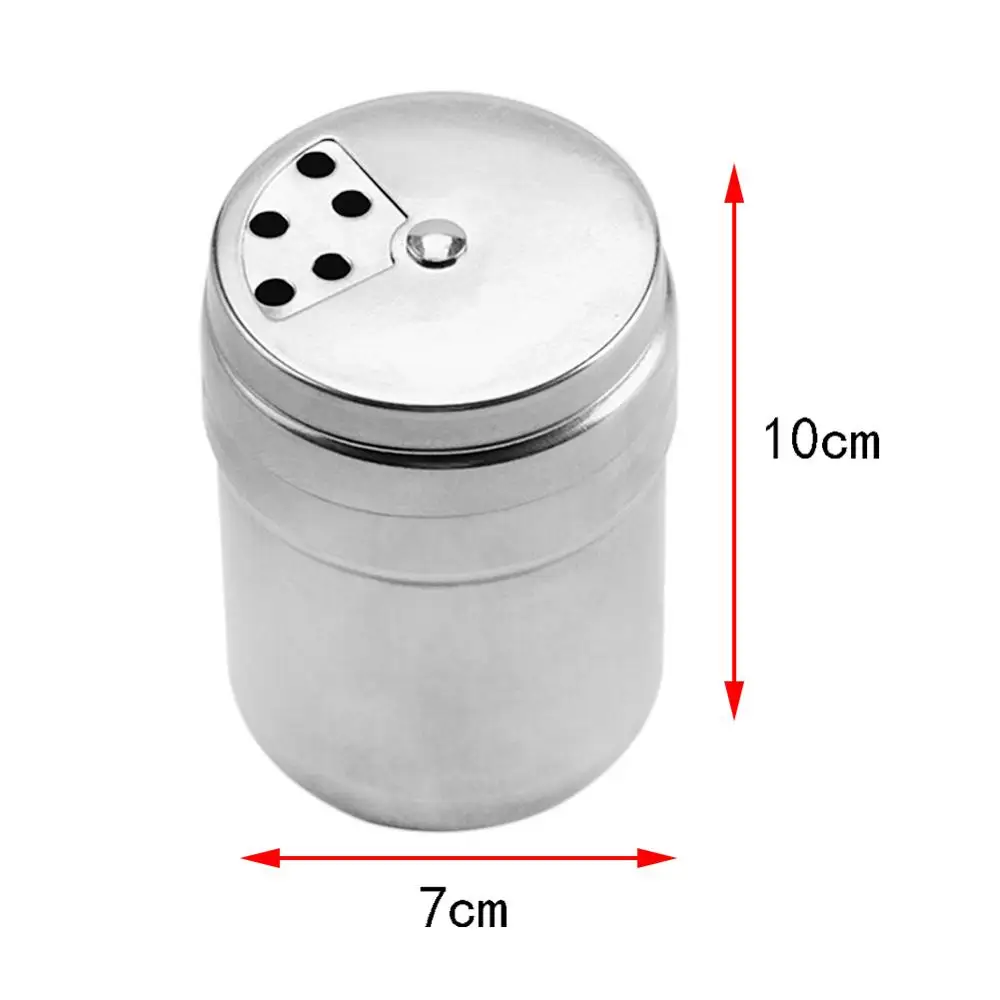 7x10cm Нержавеющая сталь шейкер для специй Jar сахар, соль, перец травы бутылочка для хранения зубочисток барбекю хранилище специй бутылка кухонный инвентарь - Цвет: 7x10cm