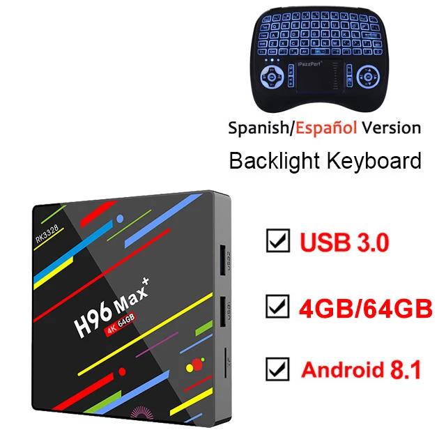 Add Backlight 21TL S Глобальная Android Smart tv Box голосовой пульт дистанционного управления Google Assistant RK3328 4G 64G ТВ приемник 4K Wifi медиаплеер Play Store телеприставка - Цвет: Add Backlight 21TL S