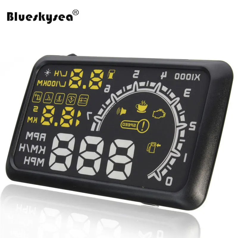 Автомобильный HUD Дисплей параметров OBD компьютер для вождения температура воды