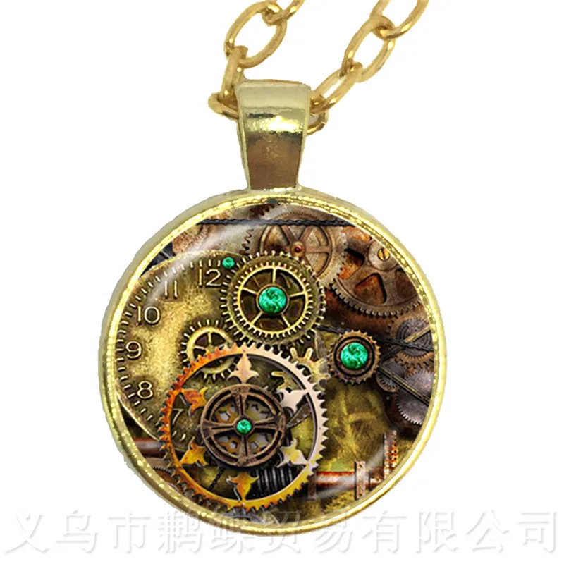 Новинка винтажное ожерелье с бабочкой и часами стеклянный кабошон мариновая