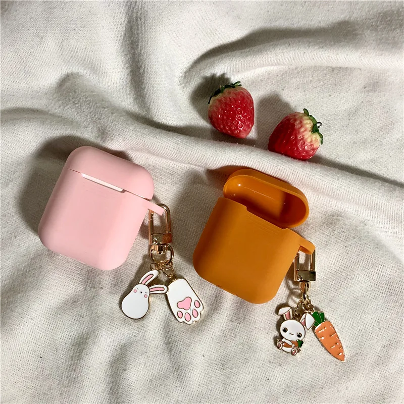 Защитный чехол с изображением моркови кролика для Airpods аксессуары силиконовый
