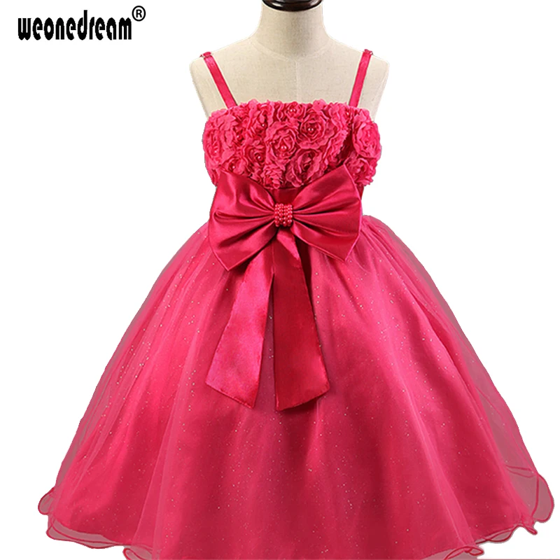 WEONEDREAM Vestidos/2017 г. Летнее платье с цветочным узором для девочек Детские подтяжки