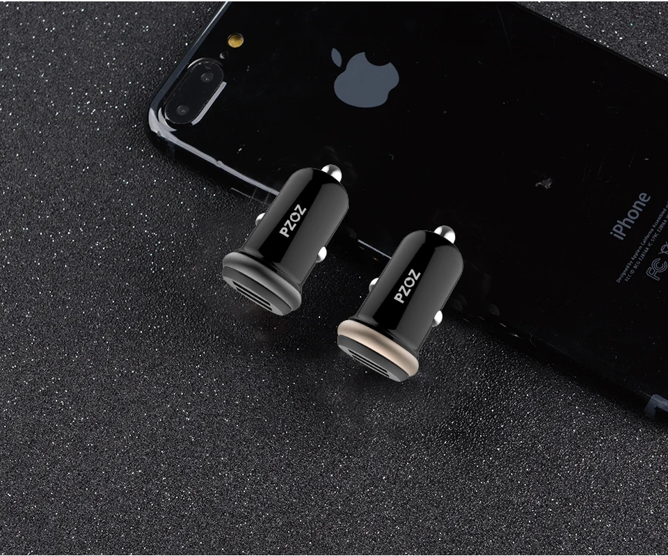 PZOZ USB Автомобильное зарядное устройство Быстрая зарядка 3.1a двойное автомобильное зарядное устройство мини автомобиль-Стайлинг 2 порта Usb быстрая зарядка для мобильного телефона в автомобиле