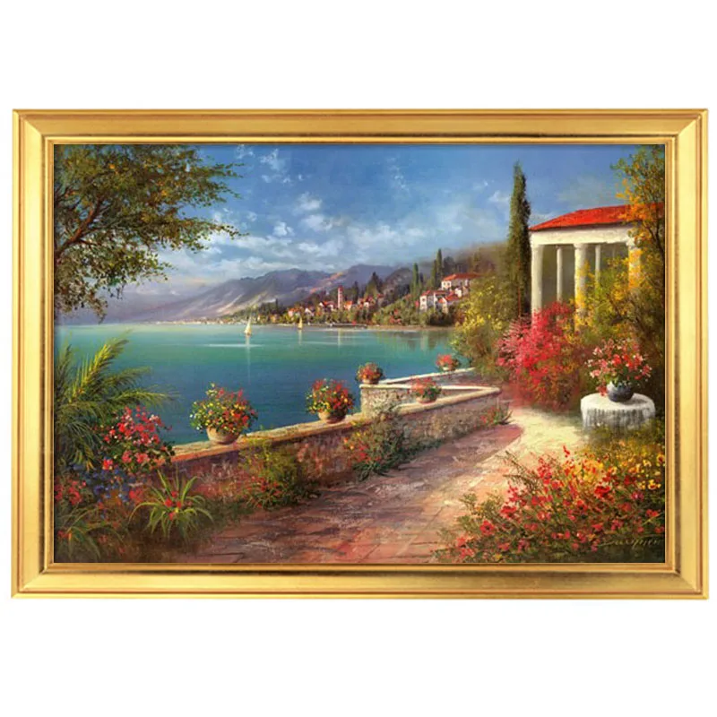 

Набор для вышивки Golden panno, набор для вышивки крестиком, с изображением пейзажа «сделай сам», 14ct, морская вышивка