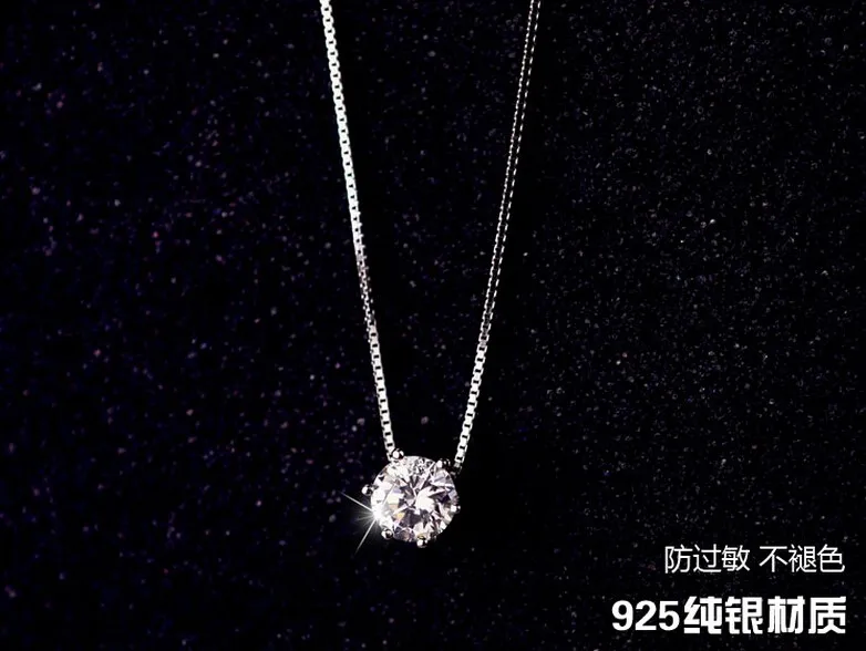 XIYANIKE 925 пробы Серебряное ожерелье шесть когтей AAA CZ мозаичный Циркон колье ожерелье для женщин колье подарок на день Святого Валентина VNS8004