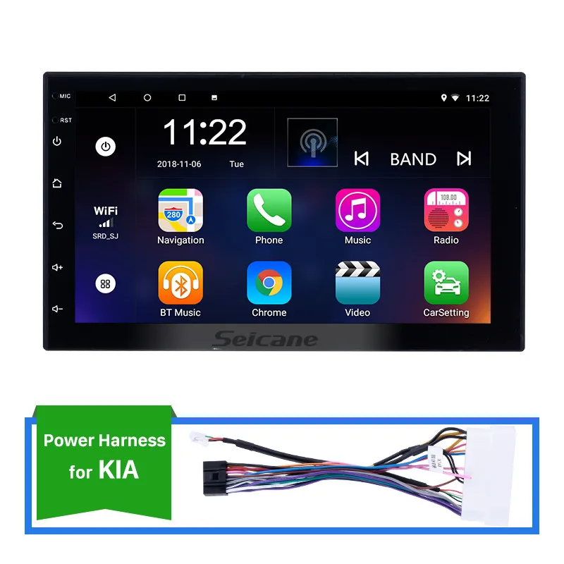 for KIA cable Seicane Универсальный 2Din Android 8,1 8-ядерный автомобиля gps навигации стерео для Honda Kia Nissan Suzuki Toyota VW hyundai Поддержка RDS 3g - Цвет: for KIA cable
