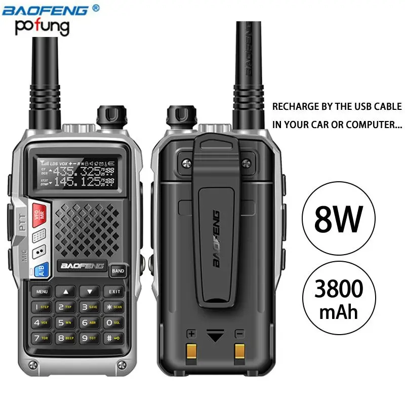 2 шт. 2020 BaoFeng BF UVB3 плюс иди и болтай Walkie Talkie 8 Вт UHF/VHF двухполосный несколько режим