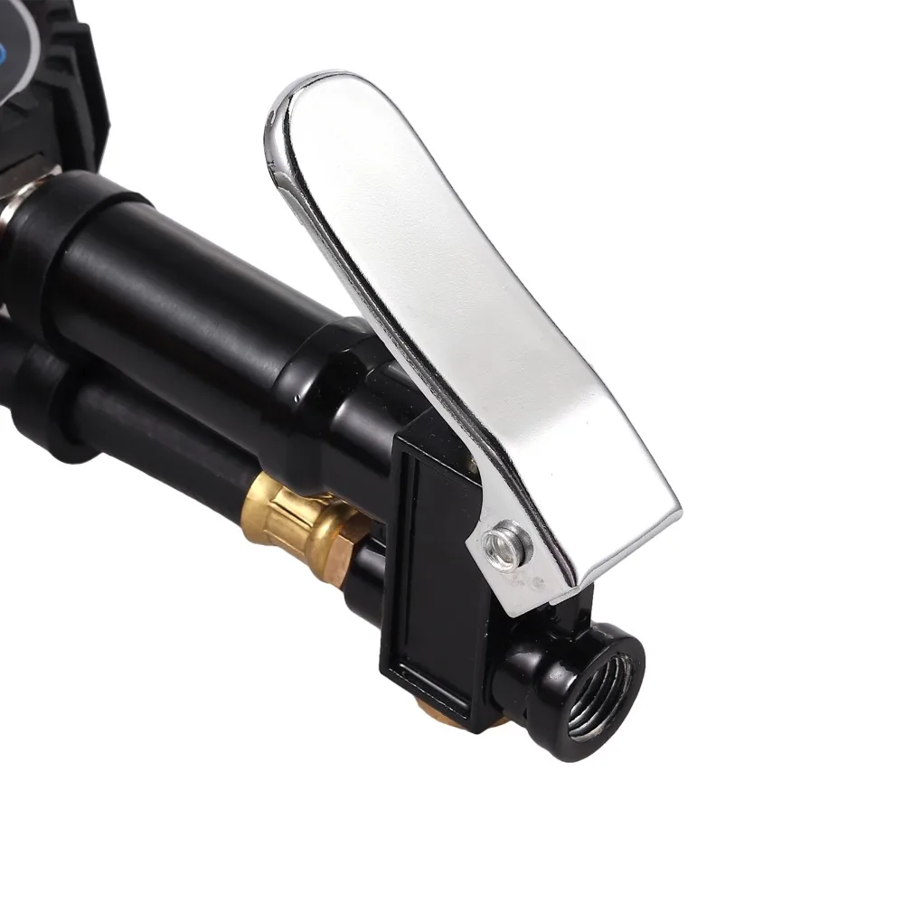 Neoteck цифровой шиномонтажный насос 0-200PSI с манометром с 4 колпачками клапана США ЕС стальной шиномонтажный Манометр с резиновым шлангом