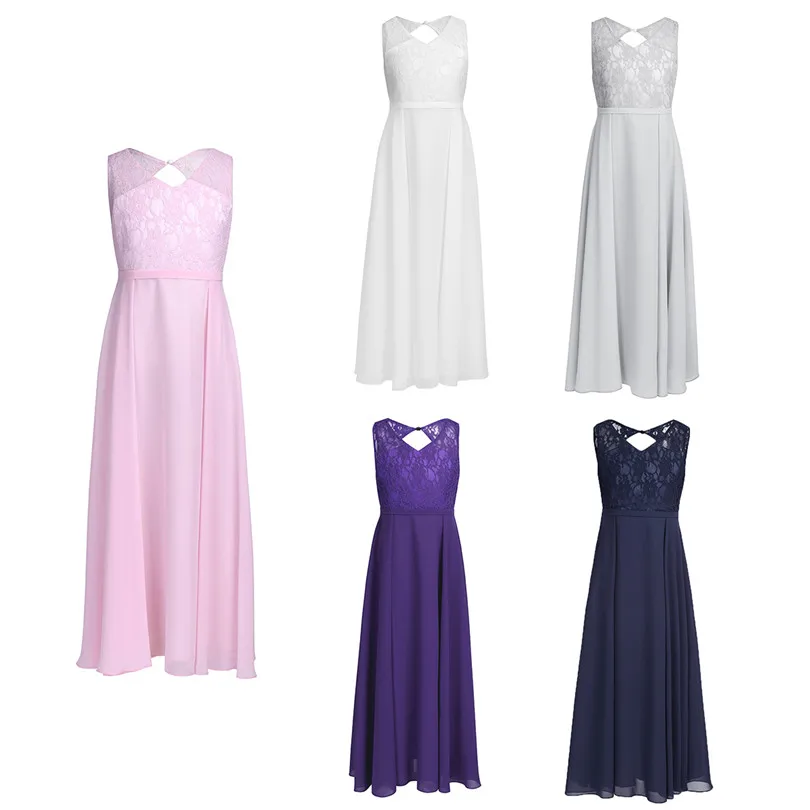 TiaoBug Элегантные Девушки Длинные Шифон Невесты Платья Принцесс Бальное платье