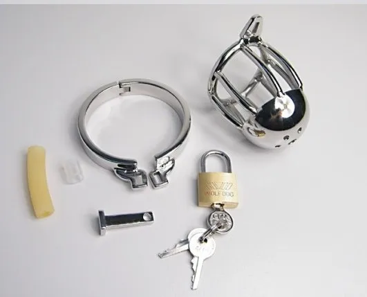 Короткий Мужской шлем-бандаж из нержавеющей стали петух клетка пениса кольцо