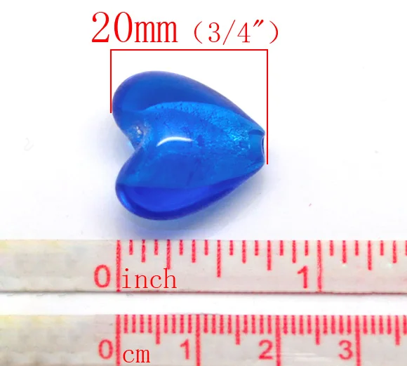 DoreenBeads синие стеклянные бусины в форме сердца 20x20 мм (3/4 &quotx3/4&quot) продаются партии