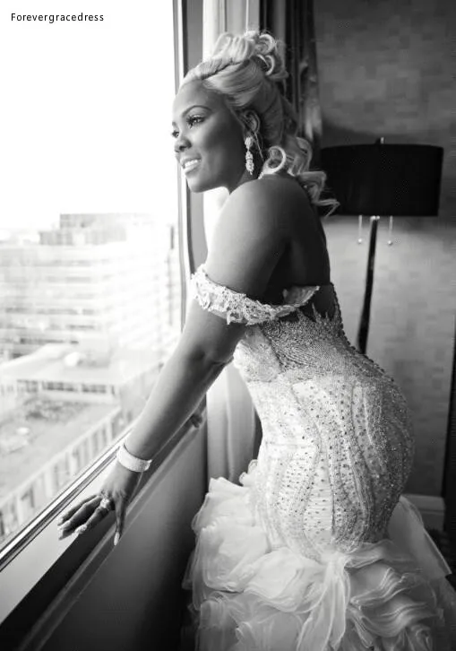 Дешевые сказочные бусы свадебное платье Русалка с открытыми плечами спинки