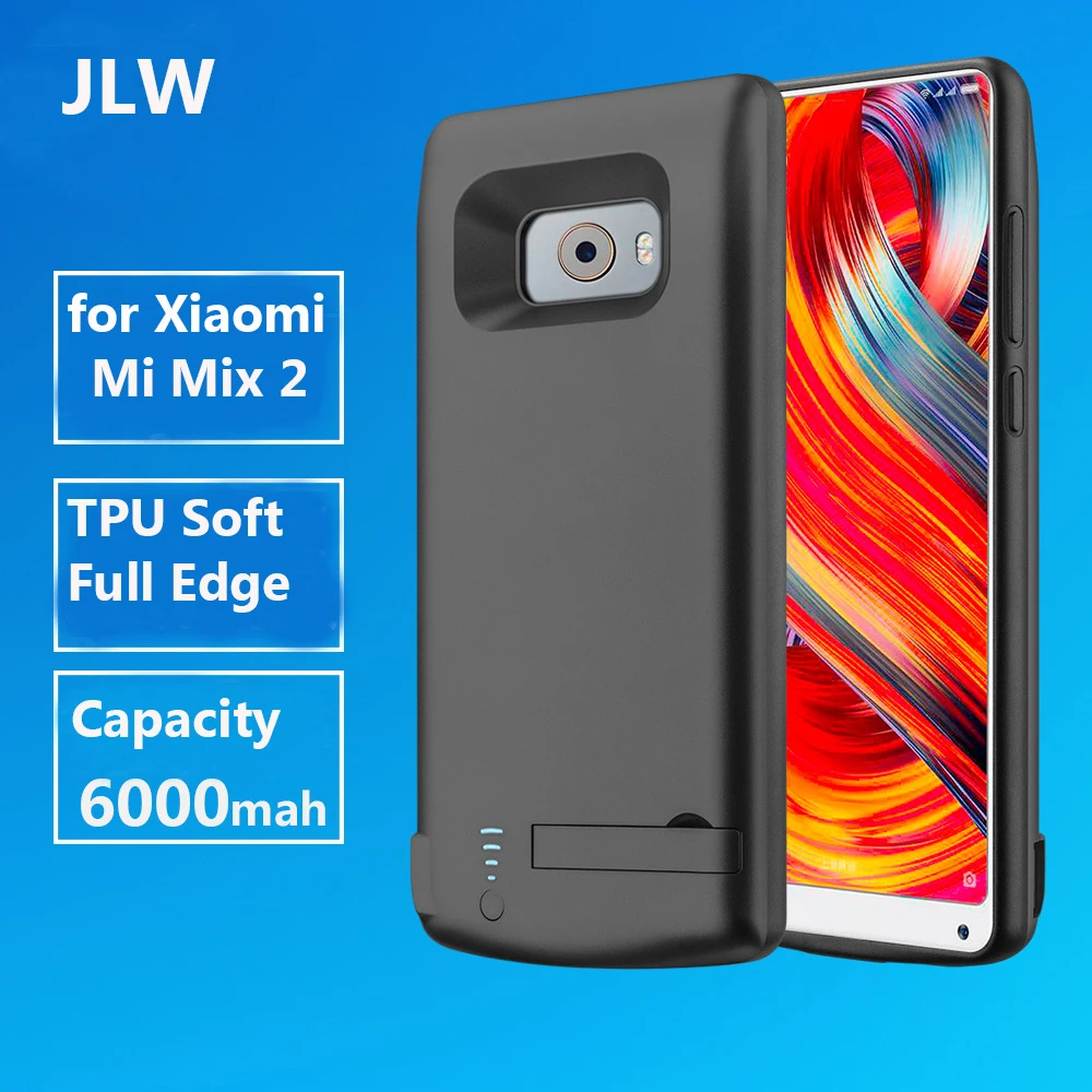 JLW 6000 мАч ТПУ полный край Батарея Зарядное устройство чехол для Xiaomi mi x 2 внешнего