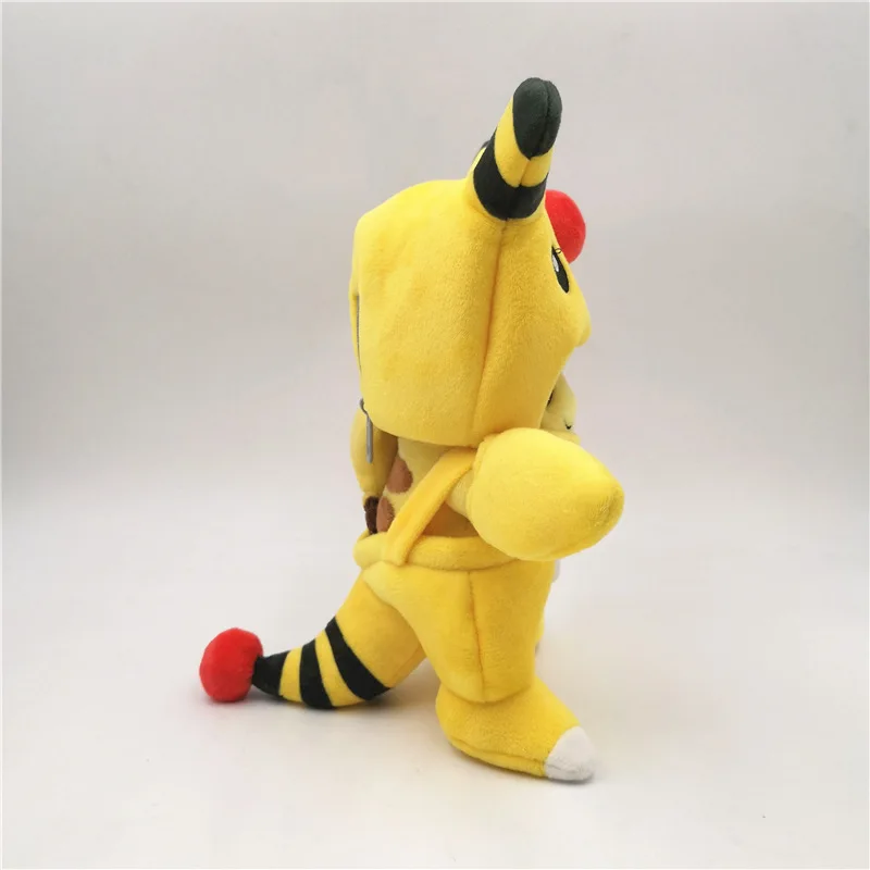 Мультяшные животные Пикачу Косплей Snorlax Charizard Garchomp плюшевые куклы с накидкой Cos Pikachu Подарочная игрушка 18 см