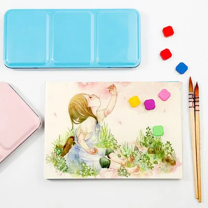 

24 Colors Solid Watercolor Set for Brush Pen Painting Paint Suit Drawing Water Color Brush Gift Artist Office School Supplies