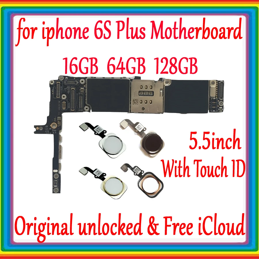 Оригинальная разблокированная материнская плата для iPhone 6S Plus без Touch ID/с ID 6s plus 16