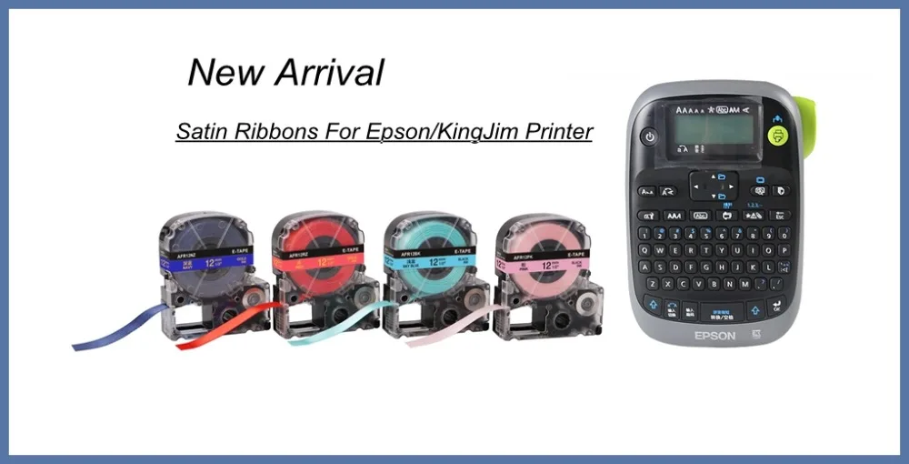 Юнистар атласная лента 12 мм Совместимость для Epson атласной лентой SA-4PBK SA-4WKK SA-4KBK SA-4HKK SFR12PK лучше всего подходит для упаковки