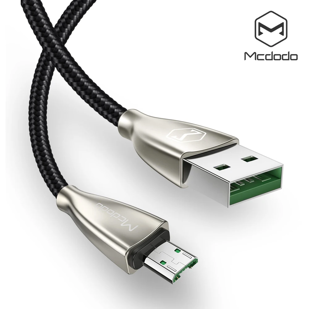 Mcdodo Micro USB кабель 4A нейлон VOOC зарядный для передачи данных Samsung Xiaomi Android мобильный