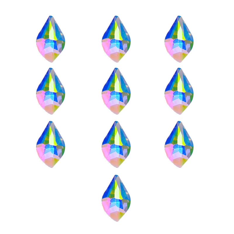 MEET ACROSS 10 шт./компл. хрустальные блестящие 3D Стразы для ногтевого дизайна AB