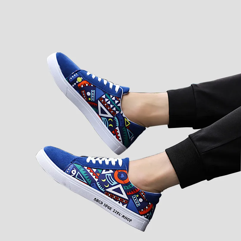 Модная Вулканизированная обувь Мужская Осенняя парусиновая яркая спортивная на