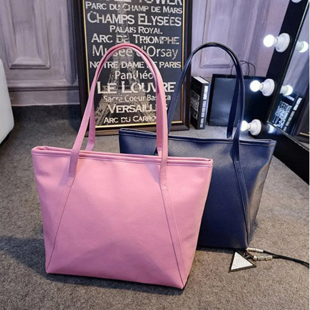 Роскошные однотонные простые женские Сумки из искусственной кожи вместительные