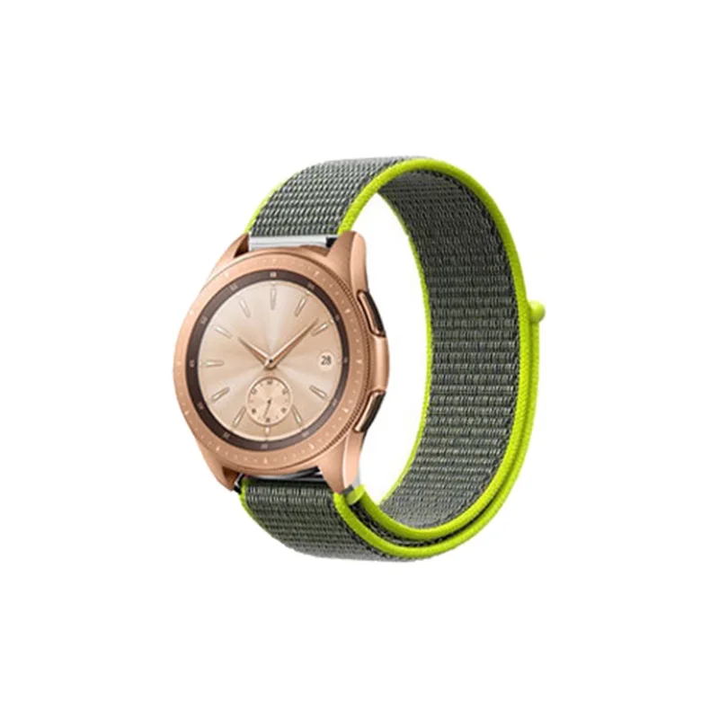 Зеленый Нейлоновый ремешок для часов 22 мм 20 мм ремешок для huawei GT/Magic для samsung Galaxy Watch 46 мм/42 мм/Active для Amazfit Bip для Garmin 245 - Цвет: Зеленый