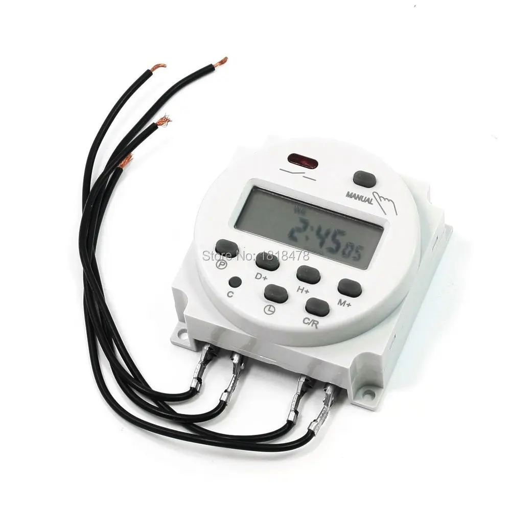 CN101A AC/DC 12V LCD цифровой программируемый таймер реле времени 16A|time relay|relay 16atimer switch time
