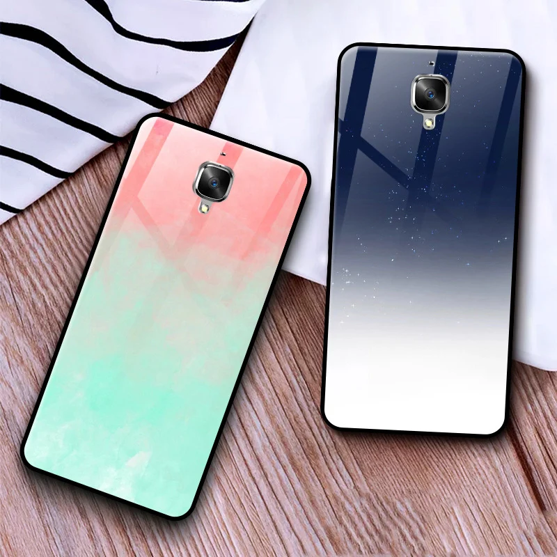 Чехол для телефона для Oneplus 3 чехол закаленное стекло силиконовые края из ТПУ Корпус Oneplus3 A3000 чехол Защитный чехол для One plus 3 задняя крышка