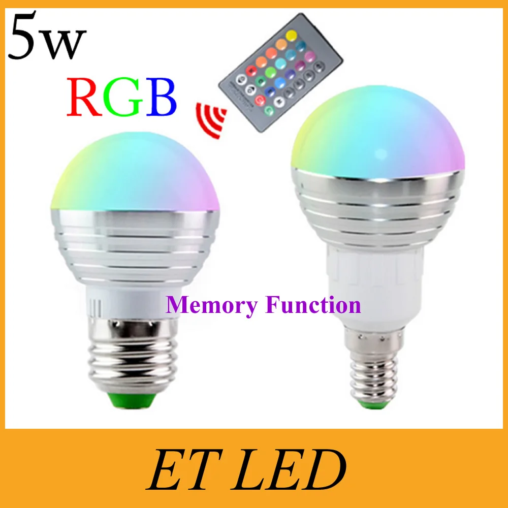 Функция памяти с регулируемой яркостью RGB Беспроводная Светодиодная лампа E14 E27 5