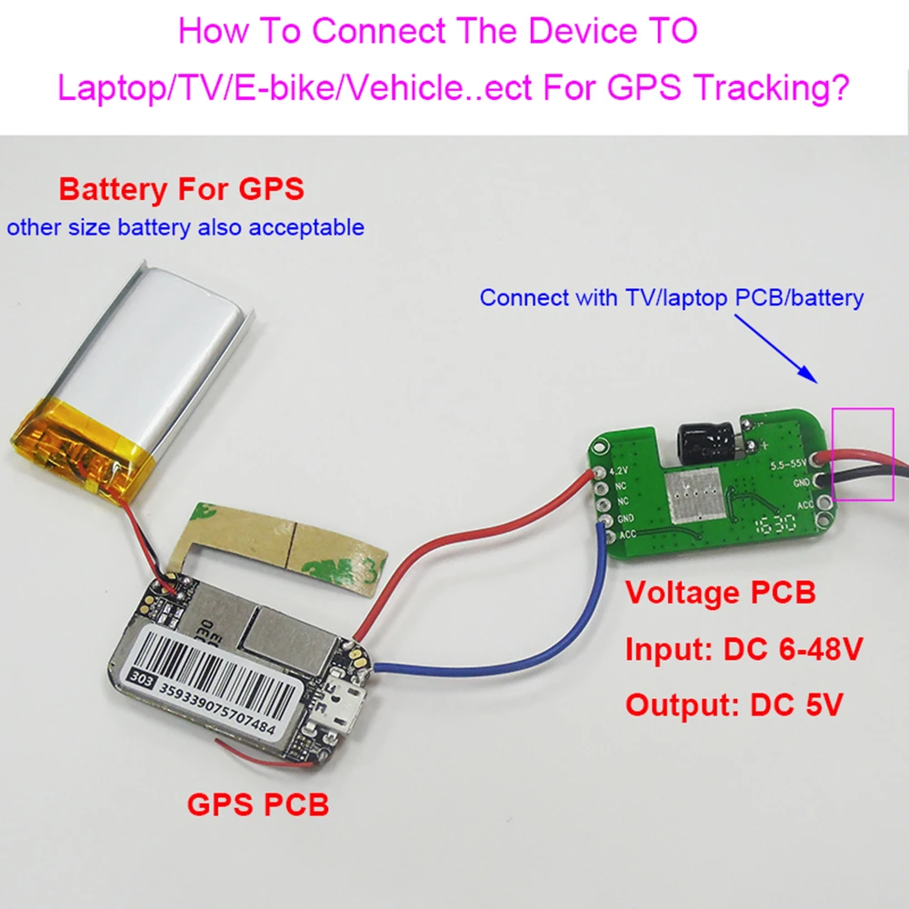 Легко установить ноутбук ТВ Противоугонный GPS трекер DC 7 V 48 V/9 95 GSM отслеживающее